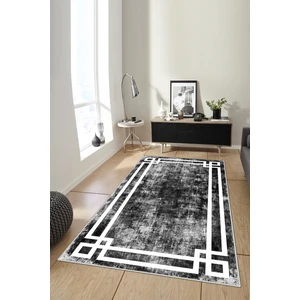 Lavita Home Dijital Baskı Yıkanabilir Kaymaz Siyah Salon Halısı Mutfak Halısı Yolluk ve Paspas