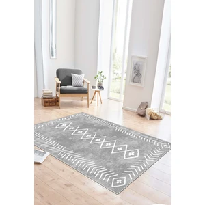 Lavita Home Dijital Baskı Yıkanabilir Kaymaz Gri Salon Halısı Mutfak Halısı Yolluk ve Paspas