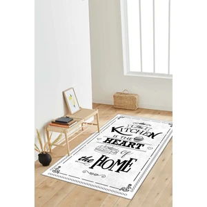 Lavita Home Dijital Baskı Yıkanabilir Kaymaz Leke Tutmaz Beyaz Mutfak Halısı Yolluk ve Paspas