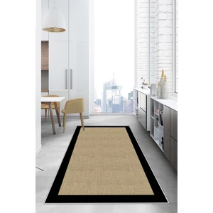 Lavita Home Dijital Baskı Yıkanabilir Kaymaz Siyah Salon Halısı Mutfak Halısı Yolluk ve Paspas