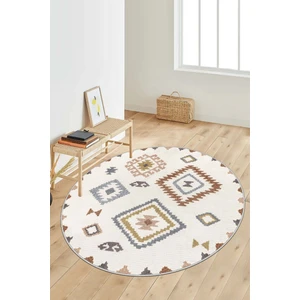 Lavita Home Dijital Baskı Yıkanabili Kaymaz Renkli Yuvarlak Salon Halısı Mutfak Halısı Koridor Halısı ve Paspas