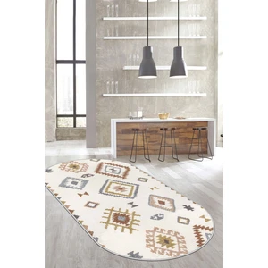 Lavita Home Dijital Baskı Yıkanabili Kaymaz Renkli Oval Salon Halısı Mutfak Halısı Yolluk ve Paspas