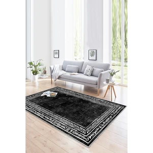 Lavita Home Dijital Baskı Yıkanabilir Kaymaz Siyah Salon Halısı Mutfak Halısı Yolluk ve Paspas