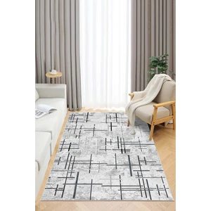 Lavita Home Dijital Baskı Yıkanabilir Kaymaz Gri Salon Halısı Mutfak Halısı Yolluk ve Paspas