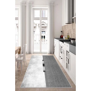 Lavita Home Dijital Baskı Yıkanabilir Kaymaz Gri Salon Halısı Mutfak Halısı Yolluk ve Paspas