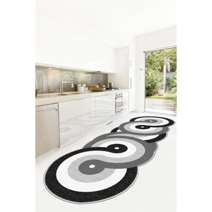 Lavita Home Dijital Baskı Yıkanabilir Kaymaz Gri Salon Halısı Mutfak Halısı Yolluk ve Paspas