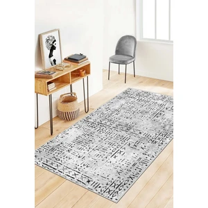 Lavita Home Dijital Baskı Yıkanabilir Kaymaz Gri Salon Halısı Mutfak Halısı Yolluk ve Paspas