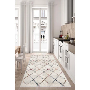 Lavita Home Dijital Baskı Yıkanabilir Kaymaz Beyaz Salon Halısı Mutfak Halısı Yolluk ve Paspas