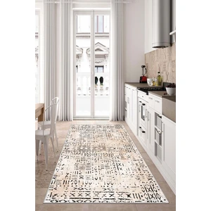Lavita Home Dijital Baskı Yıkanabilir Kaymaz Bej Salon Halısı Mutfak Halısı Yolluk ve Paspas