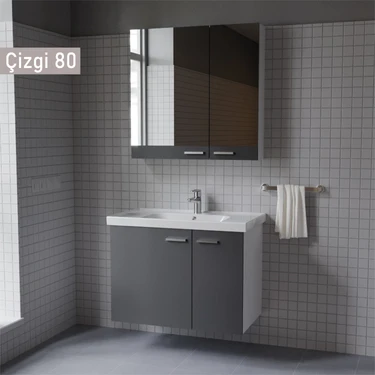 Era Çizgi 80 cm Antrasit Banyo