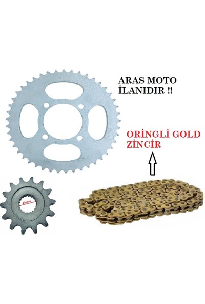Rks 150 Oringli Zincir Dişli Seti Zincir Oringli Gold Sarı - Arasmoto