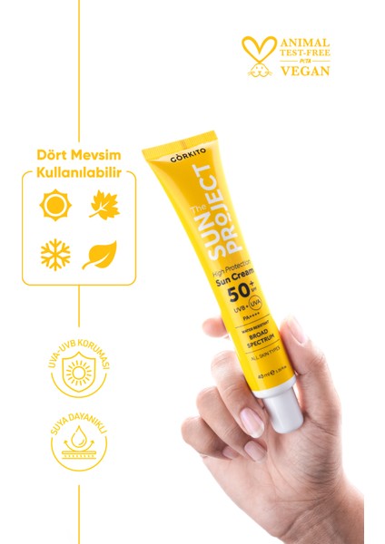 The Sun Project Yüksek Korumalı Güneş Kremi High Protection Sun Cream 50+ SPF PA++++ 40 ml