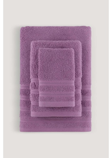 Pure Bukle Bordürlü Havlu Mürdüm 90X150