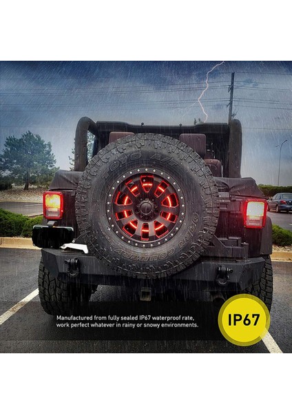 Yedek Lastik Fren Lambası Tekerlek Işığı 3rd Üçüncü Fren Lambası Jeep Wrangler 2007-2018 Jk Jku Yj Tj, Kırmızı Işık (Yurt Dışından)