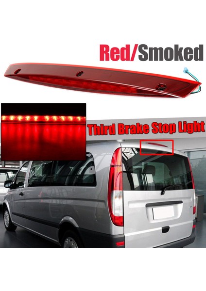 LED Yüksek Dağı 3rd Üçüncü Fren Stop Lambası Yüksek Seviye Kuyruk Işık Lambası Mercedes Benz Vito Viano W639 A6398200056 (Yurt Dışından)