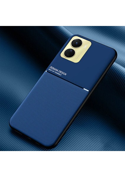 Vivo Y16 Uyumlu Kılıf Zebana Design Silikon Kılıf Mavi