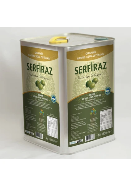 Serfiraz Soğuk Sıkım ,Organik Sertifikalı Naturelsızma Zeytinyağı 18000 Ml