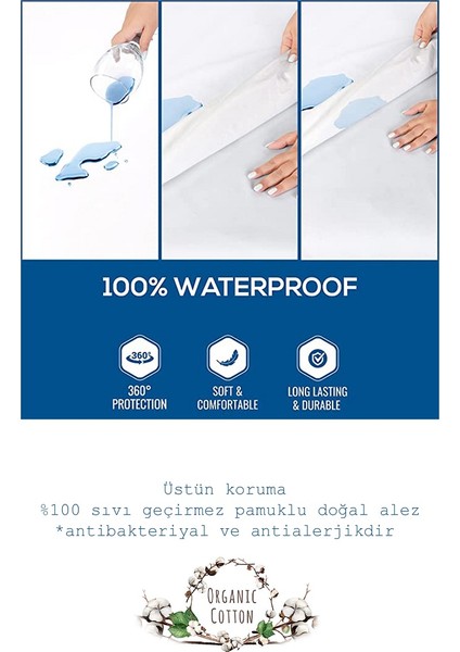 Sıvı Geçirmez Yatak Koruyucu Fitted Pamuklu Alez