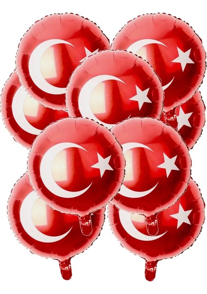 23 Nisan 29 Ekim Türk Bayrak Temalı Folyo Balon 45 cm 10 Adet