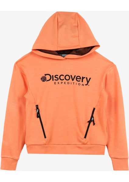 Somon Kız Çocuk Kapüşonlu Baskılı Sweatshirt D3WG-SWT15