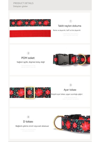 Bigsharp Yeni Taklit Naylon Baskı Noel Çiçek Tasması Çekme Kayışı Yay Seti Pürüzsüz Rahat Eğitim Köpek Kayışı (Yurt Dışından) fiyatları