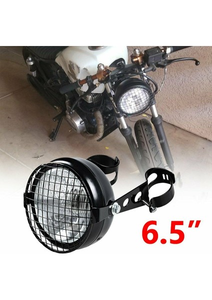 Retro Vintage Motosiklet Evrensel Yan Montaj 35 W 6.5 Inç Şeffaf Far Cafe Racer Izgara + Braketi Kiti (Yurt Dışından) modelleri
