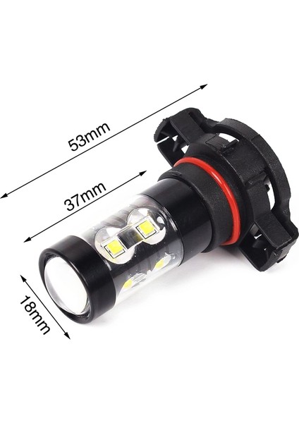 2x 50W Cree 5202 H16 6000K Güç Süper Beyaz LED Sis Farları Sürüş Ampulleri Drl (Yurt Dışından)