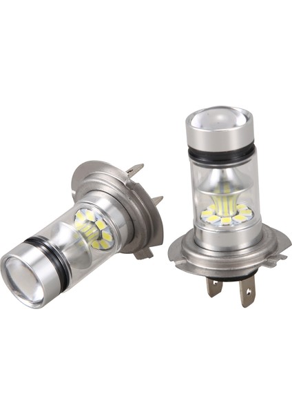Çift Yüksek Güçlü LED H7 Ampul 100W 20LED Araç Sis Farı Lambası Farlar 6000K Beyaz (Yurt Dışından)