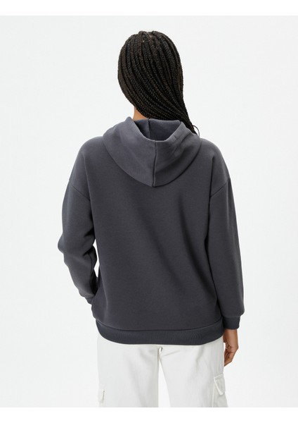 Kolej Kapşonlu Sweatshirt Şardonlu Baskılı fırsatları