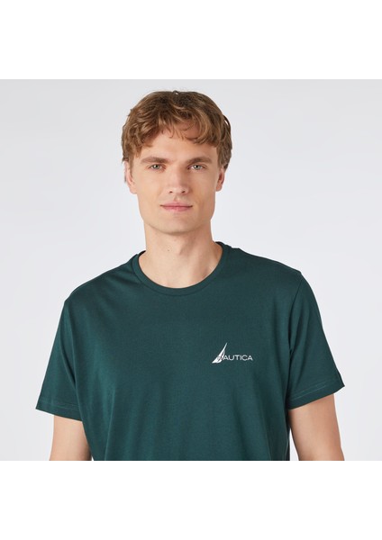 Nautıca Erkek Yeşil Standart Fıt T-Shırt VE37300T.3KF fırsatları