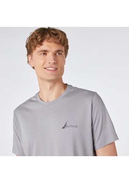 Nautıca Erkek Gri Standart Fıt T-Shırt VE37300T.0HF fırsatları