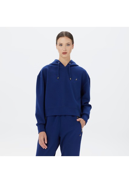 Nautıca Kadın Mavi Relaxed Fıt Kapüşonlu Sweatshirt 37K169T.41H