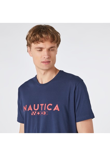 Nautıca Erkek Lacivert Standart Fıt T-Shırt VE37306T.4NV fırsatları