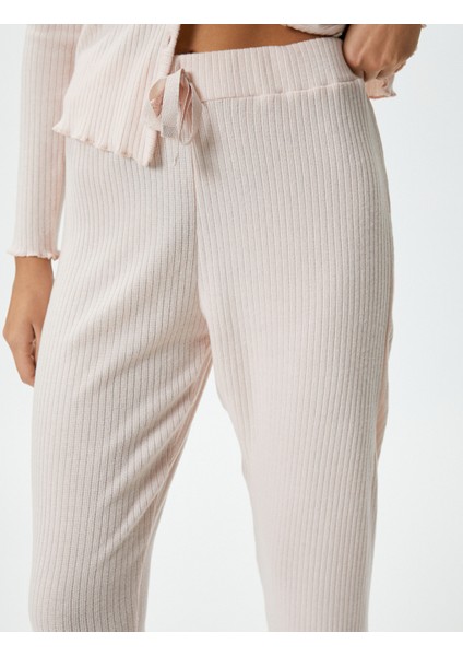 Jogger Pijama Altı Fitilli Beli Lastikli Bağcıklı