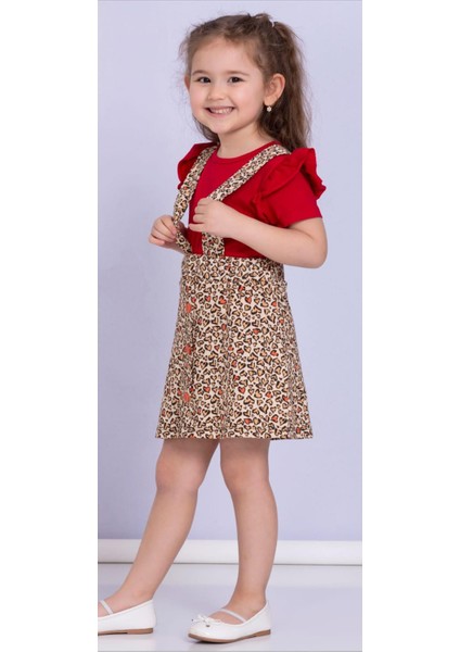 Leopar Baskılı Etekli Takım