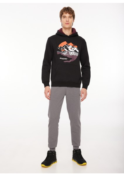 Siyah Erkek Kapüşonlu Baskılı Sweatshirt D3WM-SWT34 fiyatları