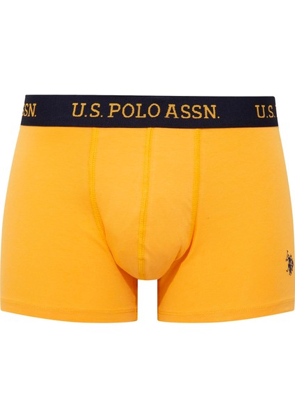 U.S. Polo Assn. - Erkek Sarı - Baskılı- Lacivert 3 Lü Boxer