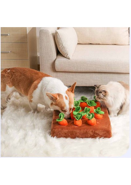 22X22CM Köpek Oyuncakları Peluş Havuç Snuffle Mat Pet Sebze Çiğneme Oyuncağı Yenilikçi Gizle Gıda Çekme Turp Yeme Alışkanlıklarını Geliştirin Interaktif Oyuncaklar (Yurt Dışından)