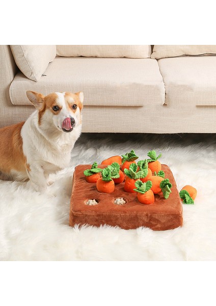 22X22CM Köpek Oyuncakları Peluş Havuç Snuffle Mat Pet Sebze Çiğneme Oyuncağı Yenilikçi Gizle Gıda Çekme Turp Yeme Alışkanlıklarını Geliştirin Interaktif Oyuncaklar (Yurt Dışından)