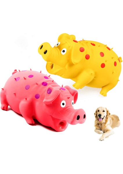 Domuz Pembe Cızırtılı Domuz Köpek Oyuncak Dayanıklı Kauçuk Domuz Squeaker Köpek Yavrusu Çiğneme Oyuncakları Lateks Interaktif Sevimli Oyuncak Küçük Orta Büyük Köpekler Için (Yurt Dışından)