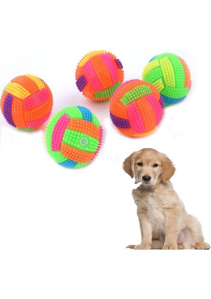 6.5 Cm-Rastgele Yanıp Sönen LED Molar Topu Pet Renkli Işık Topu Interaktif Oyuncaklar Light Up Köpek Topları Kediler Köpek Oyuncak Pet Için Yanıp Sönen Elastik Top (Yurt Dışından)