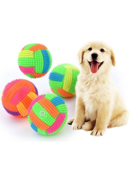 6.5 Cm-Rastgele Yanıp Sönen LED Molar Topu Pet Renkli Işık Topu Interaktif Oyuncaklar Light Up Köpek Topları Kediler Köpek Oyuncak Pet Için Yanıp Sönen Elastik Top (Yurt Dışından)
