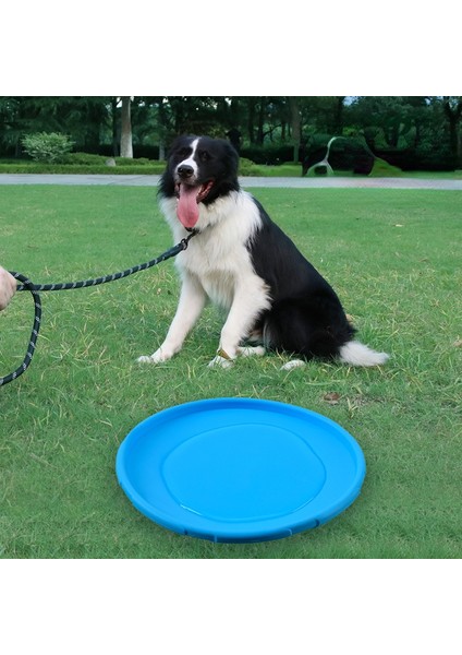 Mavi 15CM Renkli Komik Silikon Uçan Daire Diskler Kedi Oyuncak Köpek Oyunu Uçan Diskler Dayanıklı Çiğneme Köpek Eğitim Interaktif Evcil Hayvan Malzemeleri (Yurt Dışından)