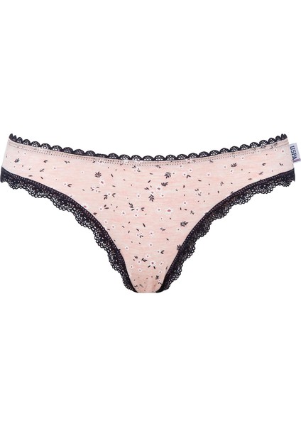 Kadın Lacivertvert - Gülkurusu -Baskılı 3'lü Slip