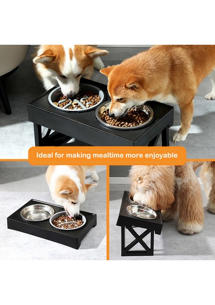 A-2 Kaseler Yükseltilmiş Köpek Kaseleri 3 Ayarlanabilir Yükseklik Yükseltilmiş Köpek Maması Su Kasesi Yavaş Besleyici Kase ile Orta Büyük Köpekler Için Ayakta Köpek Kasesi (Yurt Dışından) modelleri