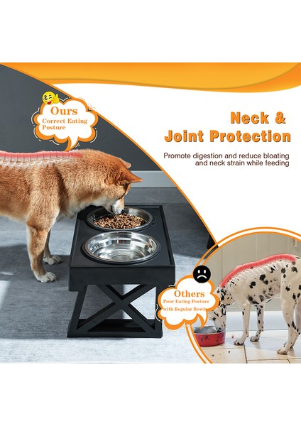 A-2 Kaseler Yükseltilmiş Köpek Kaseleri 3 Ayarlanabilir Yükseklik Yükseltilmiş Köpek Maması Su Kasesi Yavaş Besleyici Kase ile Orta Büyük Köpekler Için Ayakta Köpek Kasesi (Yurt Dışından) fırsatları