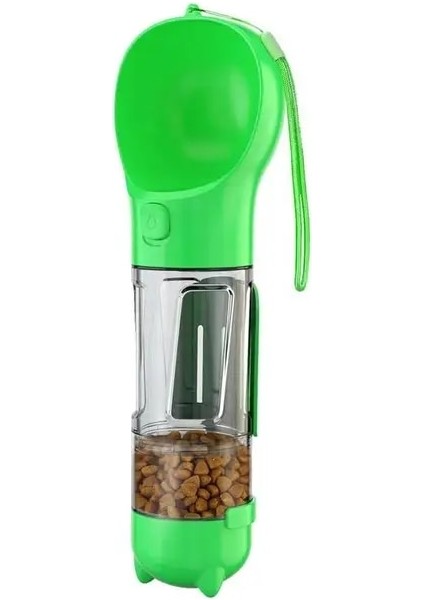 Yeşil -Fincan ve Yiyecek 300ML Taşınabilir Köpek Su Şişesi Mama Besleyici Tiryakisi 3'ü 1 Arada Kaka Dispenseri Köpekler Besleme Işlevli Evcil Hayvan Açık Seyahat Suluk (Yurt Dışından)