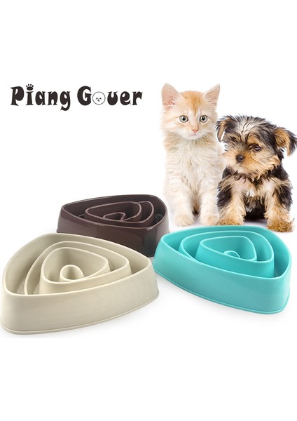 Koyu Kahverengi Üçgen Köpek Yavaş Yeme Eğitim Kase Yavru Yavru Plastik Gıda Besleme Kasesi Pet Boğulmayı Önleyin Besleyici Pet Köpek Kaseleri (Yurt Dışından) fiyatları