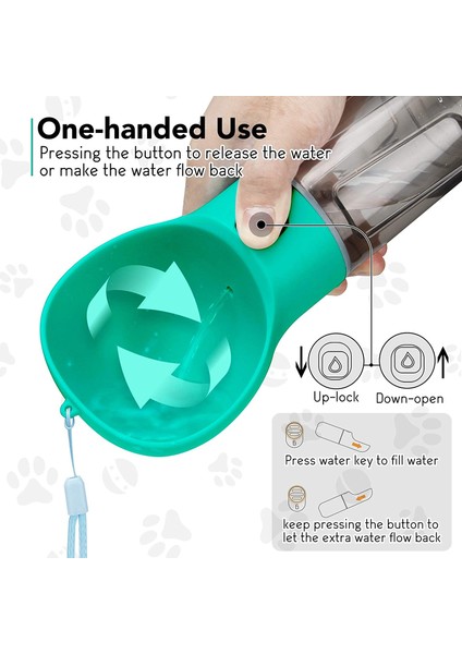 Sarı 500ML Taşınabilir Pet Kedi Köpek Su Şişesi Besleyici Suluk Dağıtıcı Kaka Kürek ile Açık Pet Su Sebili Besleyici Aksesuarları (Yurt Dışından)
