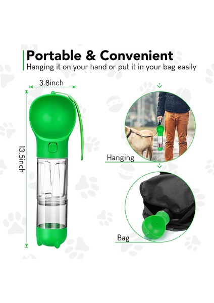 Sarı 500ML Taşınabilir Pet Kedi Köpek Su Şişesi Besleyici Suluk Dağıtıcı Kaka Kürek ile Açık Pet Su Sebili Besleyici Aksesuarları (Yurt Dışından)